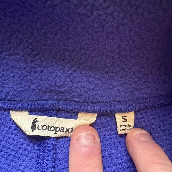 Cotopaxi Teca Fleece Pullover Mens Small Blue Purple Orange Colorblock 1/2 Zip - Picture 3 of 9